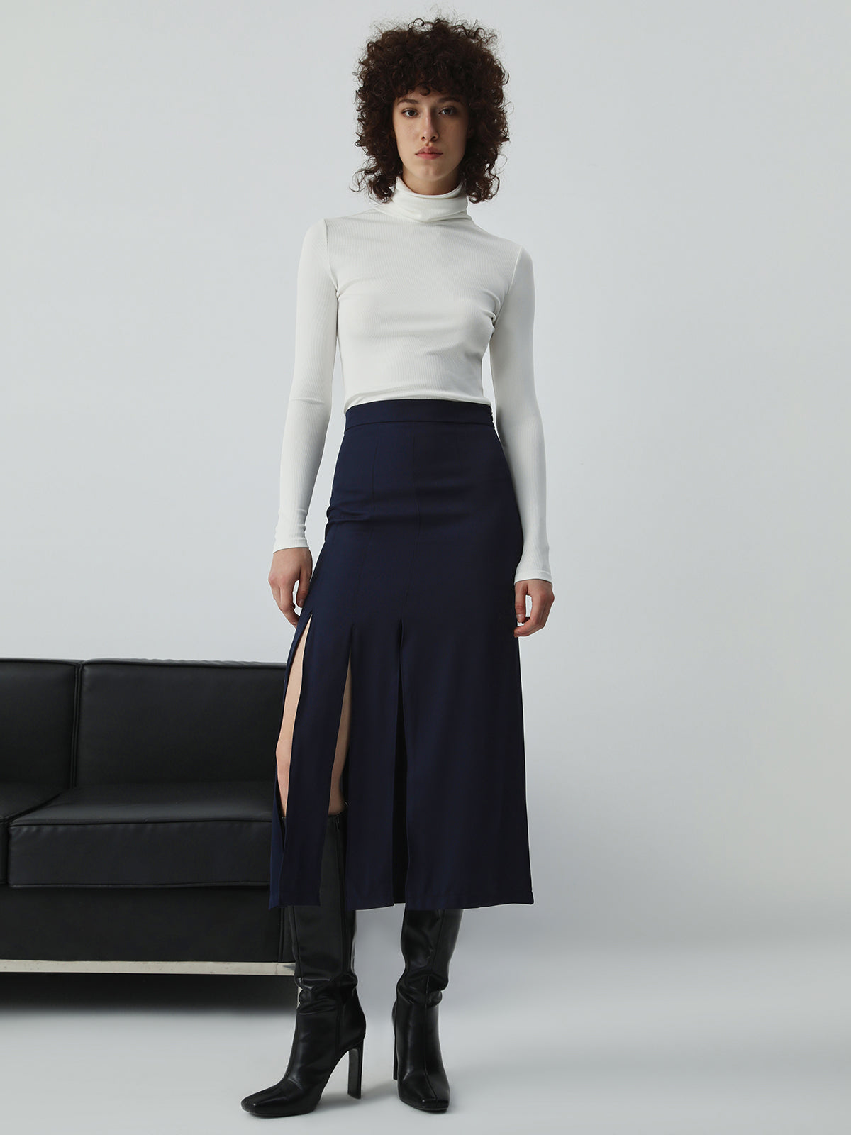 New Limits Slit Midi Skirt