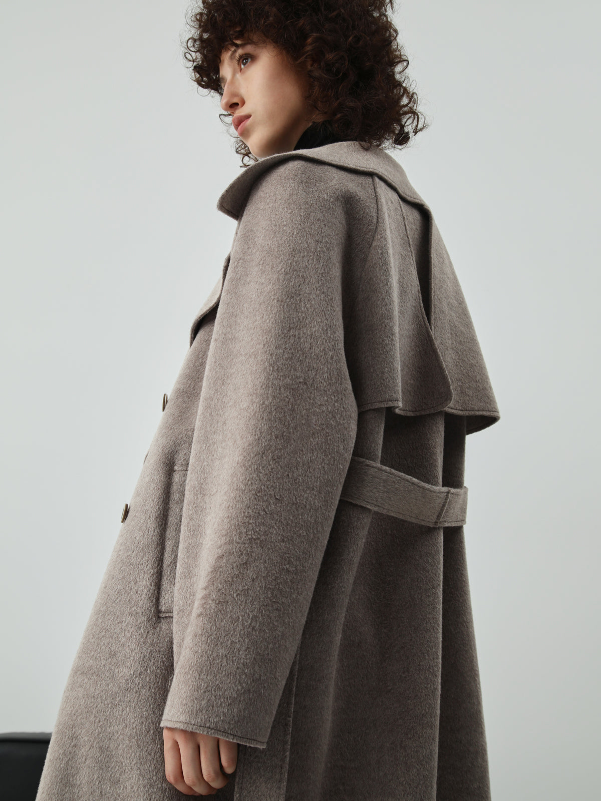 Utility Longline Wool Blend Trench Coat