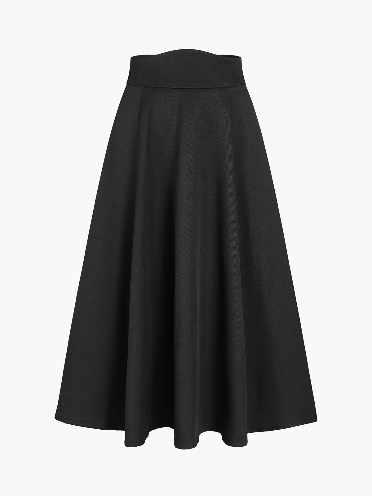 Pleat A-Line Midi Skirt