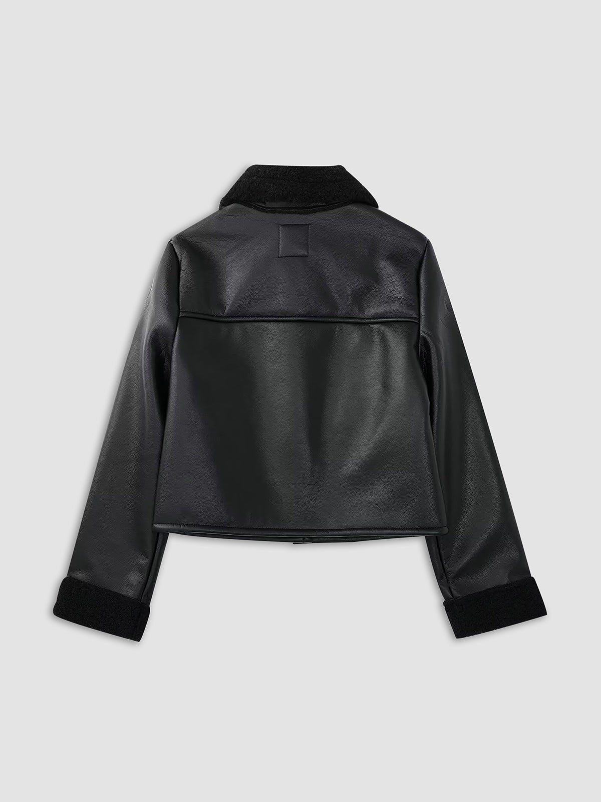 Dark Night Shearling Leather Flight Jacket