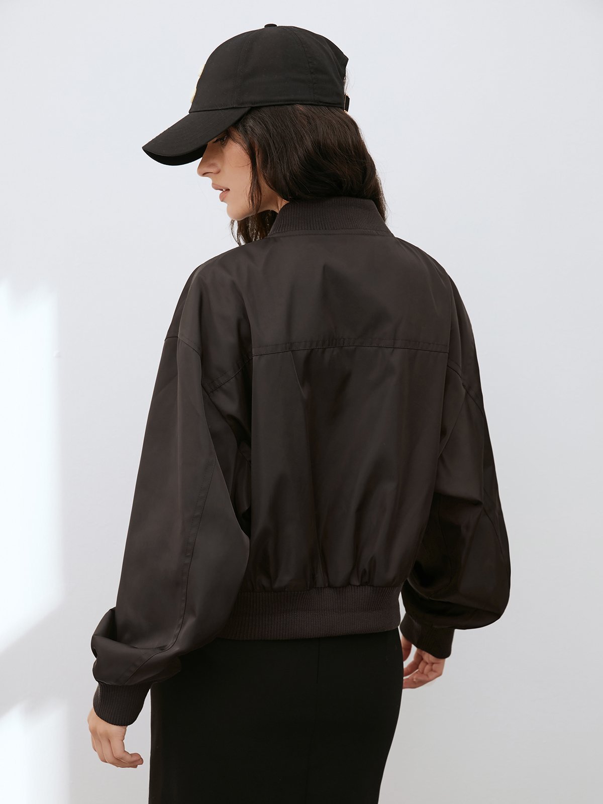 Oversized Drop Shoulder Two Toned Bomber Jacket